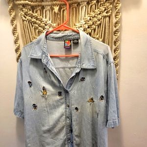 Vintage 90s Denim Mickey Mouse Top